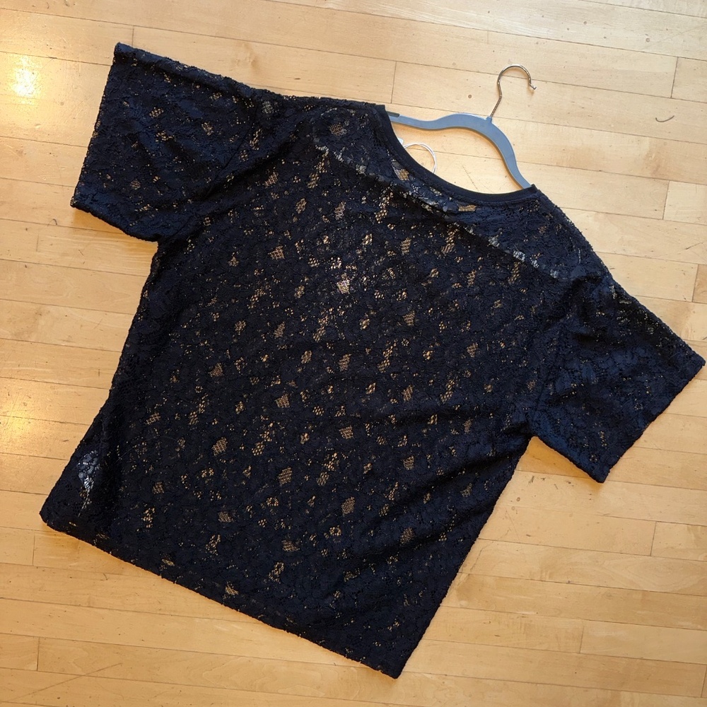 NEW MM6 Black lace t-shirt top, L,  PG1439 - Picture 6 of 6